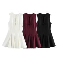 Vestido clásico de moda para mujer con dobladillo ancho y lazo - details 0