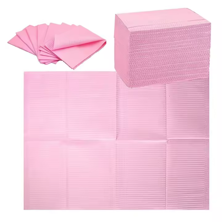 Toallas desechables para decoración de uñas, tapete impermeable de 13X17 pulgadas, hoja de papel, almohadillas de limpieza, color rosa, 125 piezas - 1