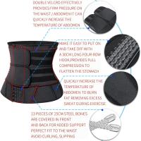 Entrenador de cintura moldeador de cuerpo cinturón de sudor adelgazante recortador de cintura para mujeres cinturón adelgazante para pérdida de peso del vientre recortador de barriga con ajuste - details 1