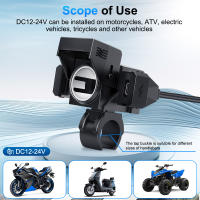Cargador USB de Motocicleta y Coche Tipo-C PD QC3.0 Carga Rápida Impermeable con Soporte - details 6