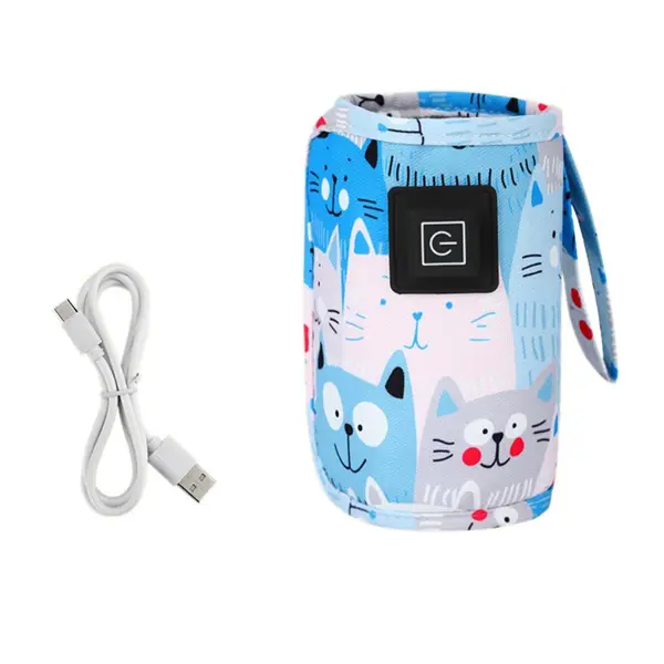 Calentador de agua y leche USB para cochecito de bebé, bolsa aislada portátil, calentador de biberones para lactancia, para exteriores, Invierno - 1