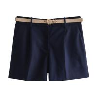Verano nueva ropa de mujer estilo europeo y americano con cinturón decoración casual moda versátil pantalones cortos 8372 - details 6