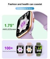 Reloj inteligente AMOLED 2024 para mujer y niña, pantalla completamente táctil, notificaciones de WhatsApp, Bluetooth, llamada, regalos exquisitos, 390x450 - details 1