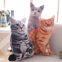 Juguetes de peluche de gato 3D realista, muñeco de Animal suave, almohada de simulación para dormir, cojín de sofá de gato 3D, muñeca de dibujos animados, regalo de decoración del hogar - details 1