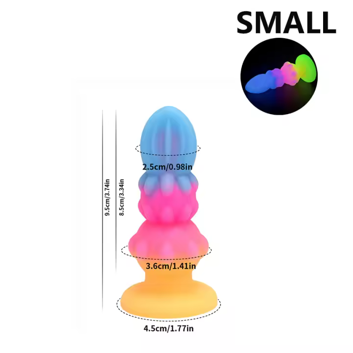Consolador Anal luminoso para hombre y mujer, Juguetes sexuales coloridos y brillantes, tapón de botón grande, tapón Anal enorme, artículos para adultos, 18 - 1
