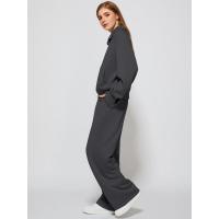 Conjunto casual de dos piezas para mujer: sudadera extragrande con media cremallera y pantalones deportivos de pierna ancha - details 51