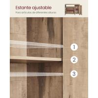 Muebles para Sala de Estar 3 Puertas Estilo Casa Campo Marrón Roble y Negro Tinta - details 4