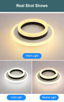 Lámpara de Techo Redonda y Cuadrada LED TOMAXIN 20CM para Habitación Luz de Pasillo Interior Cambiable de Color Moderna 220V - details 6