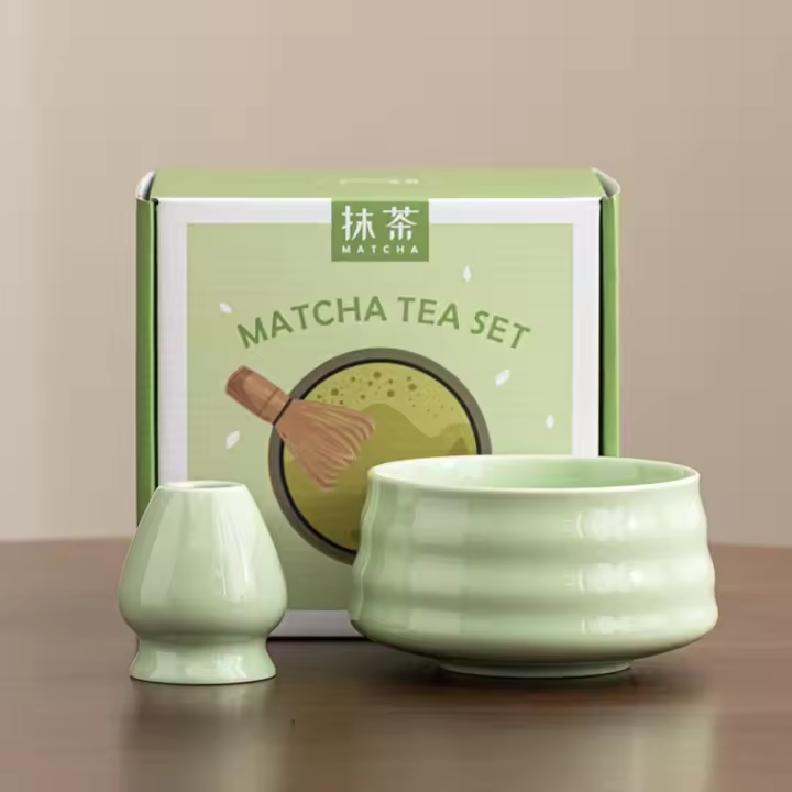 Con pico Matcha, juego de cuencos Matcha de 2 piezas, soporte para tamiz de cerámica, juego de té Matcha, accesorios para juego de té, herramientas para hacer té de la dinastía Song - 1