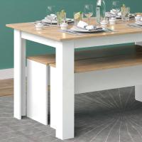 Mesa de comedor Sentio, antracita/roble dorado, 90 x 140 cm con 2 bancos - details 20