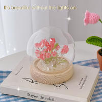 Flor de tulipán Artificial, adornos de luz nocturna hechos a mano, mesita de noche DIY, lámpara LED de noche, decoración de escritorio para dormitorio, regalos de cumpleaños, lámpara de mesa - details 22