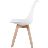 Comedor Sillas Cocina Nórdico con Asiento Tapizado y Las piernas Mara Haya Maciza, Blanco - details 1