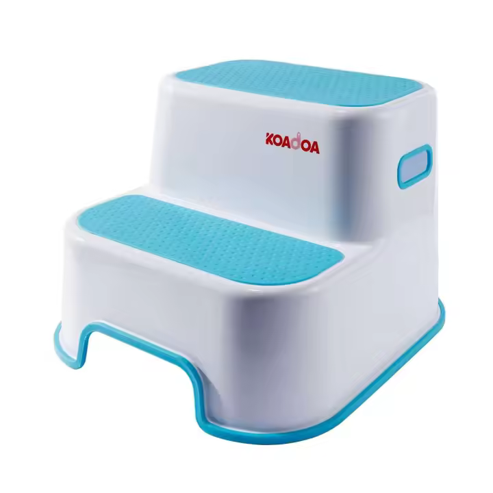 Reposapiés de cocina preescolar Torre de aprendizaje de 2 escalones superficie antideslizante con asa blanca - 1