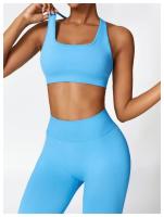 Conjunto de Yoga 2 Piezas Deporte para Mujeres Ropa de Gimnasio con Sujetador Deporte Mallas Cintura Alta Shorts Yoga Leggings Traje de Fitness Material Exterior de Nylon - details 13