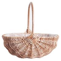 Cesta tejida a mano para niña de las flores con asa, cesta de almacenamiento de sauce, cesta de Picnic de mimbre vacía, cestas para niña de las flores de boda - details 0