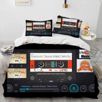 Juego de Ropa de Cama con Música Retro y Nostálgica Funda de Edredón y Funda de Almohada para Cama King Queen Tamaño - details 20