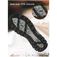 Zapatos De Senderismo Para Hombre Botas De Trekking Deportivas Transpirables De Cuero Respirables Antideslizantes Cómodas Para Acampar Y Caminar En Verano - details 2