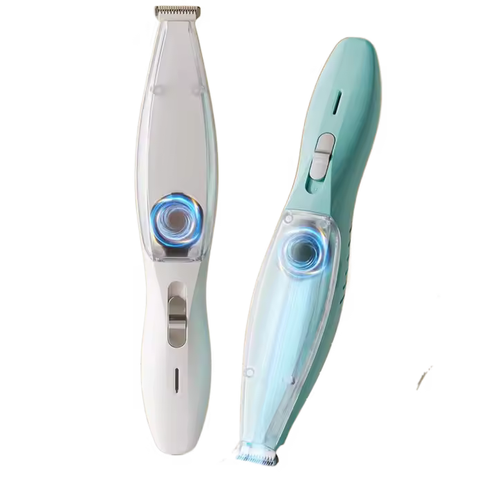 Con aspiradora, cortapelos para mascotas, 2 modos, afeitadora eléctrica impermeable para cortar el pelo de gatos con cepillo limpio, contenedor transparente - 1