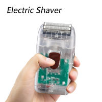 Afeitadora portátil para hombre, máquina de afeitar eléctrica recíproca de doble cabeza, con carcasa transparente - details 1