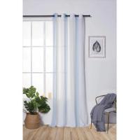Cortinas de lino y poliéster decoradas con líneas blancas verticales.150x260cm. Decoración del hogar y la oficina. - details 4