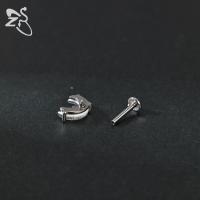 ZS 1 pieza 16G Piercing de labio Labret de acero inoxidable para mujeres y niñas, colorido, con forma de luna y mariposa, para cartílago, tragus y hélice, 8MM - details 3