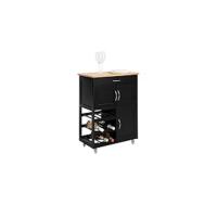 Carro de cocina multifuncional con 2 cajones y 2 estantes Gran encimera Ideal para bar y comedor - details 11