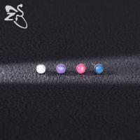 ZS-Piercings de acero inoxidable para el cartílago de la oreja, Piercings de hélice Tragus de cristal sin rosca, estilo Push-In, Labret, labio superior, 1,5 MM-4MM, CZ, 1 pieza - details 6