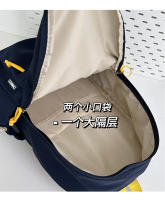 Mochila coreana simple de color sólido con alfabeto para estudiantes, mochila ligera de gran capacidad para viajes, mochila informal versátil - details 10