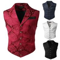 Chaleco de traje para hombre, chaleco con estampado de cuello en V, chaleco de boda para novio, traje elegante para hombre, chaleco, vestido Formal, chaqueta, chaleco, ropa de trabajo - details 1