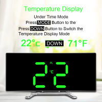 Escritorio de 7 pulgadas para dormitorio de niños, pantalla LED, gran número, mesa, alarma Digital, espejo curvado regulable, reloj - details 6