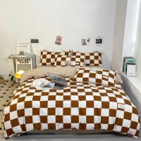 Juego de funda nórdica a cuadros en blanco y negro, juego de cama completo con rejilla geométrica - details 24