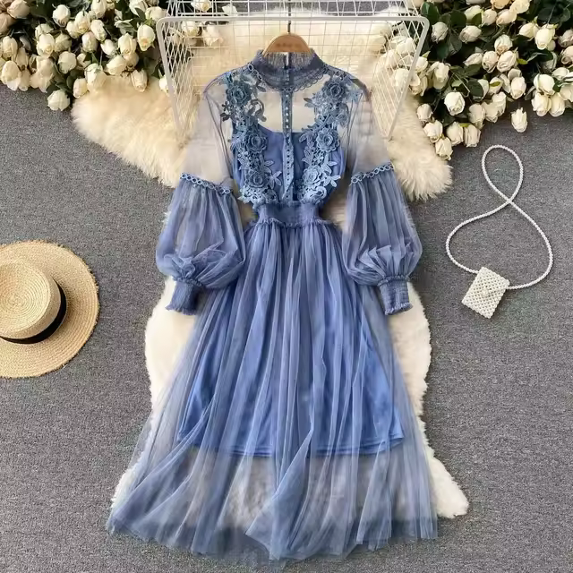 Ropa elegante de cintura alta con asa Lanterna de R moda femenina 3D - 1