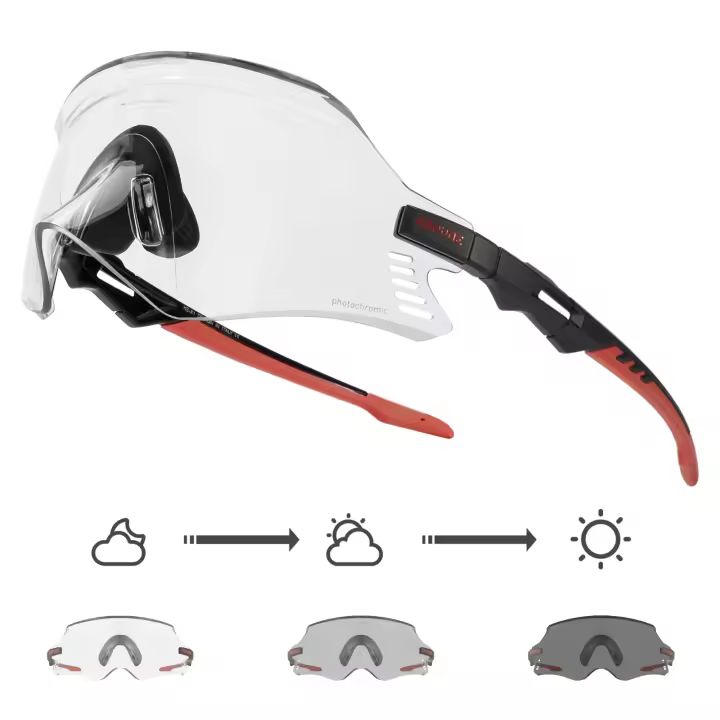 Gafas de sol fotocromáticas rojas para hombre, lentes deportivas para bicicleta de montaña, UV400 - 1