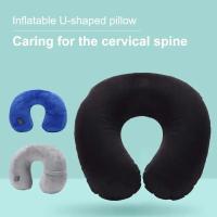 Almohada de viaje en forma de U, portátil inflable para cuello, soporte para columna Cervical, cojín corto de felpa, elementos esenciales para dormir en la oficina, 1 ud. - details 5