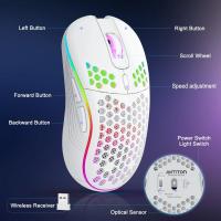Ratón de juego inalámbrico de 2,4G, dispositivo con diseño ergonómico DPI ajustable para ordenador portátil de escritorio - details 8
