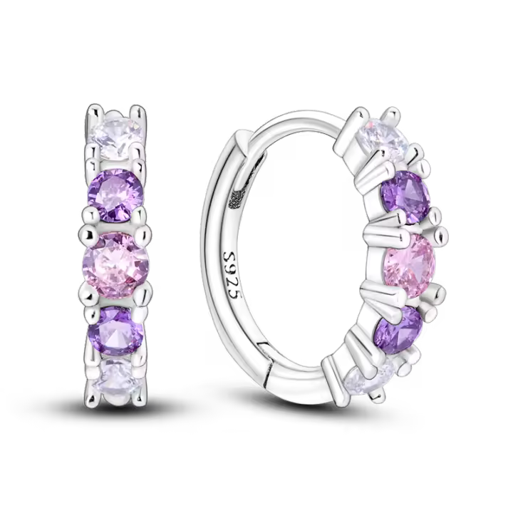 Gran oferta 2025 pendientes de aro con circonita brillante estrella luna sol pendientes redondos circulares de plata 925 para mujer joyería de compromiso de boda - 1