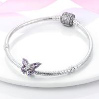 Silver Fit-pulsera de circonio para mujer, serie de mariposas de 3mm, joyería artesanal, nuevos artículos, Material metálico - details 17