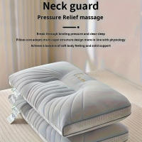 2 paquetes de almohadas cervicales suaves y transpirables en 3D, gris, tejido, relleno de poliéster, funda de poliéster, sin estampado, ligeras (<70 g), solo lavado a mano, para el hogar, sala de estar, dormitorio, residencia de estudiantes - details 0
