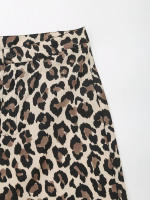 Conjunto de Moda Vintage para Mujer TRAFZA Blusa de Estampado de Leopardo con Cintura Alta y Pantalones Rectos Estilo de Primavera - details 14