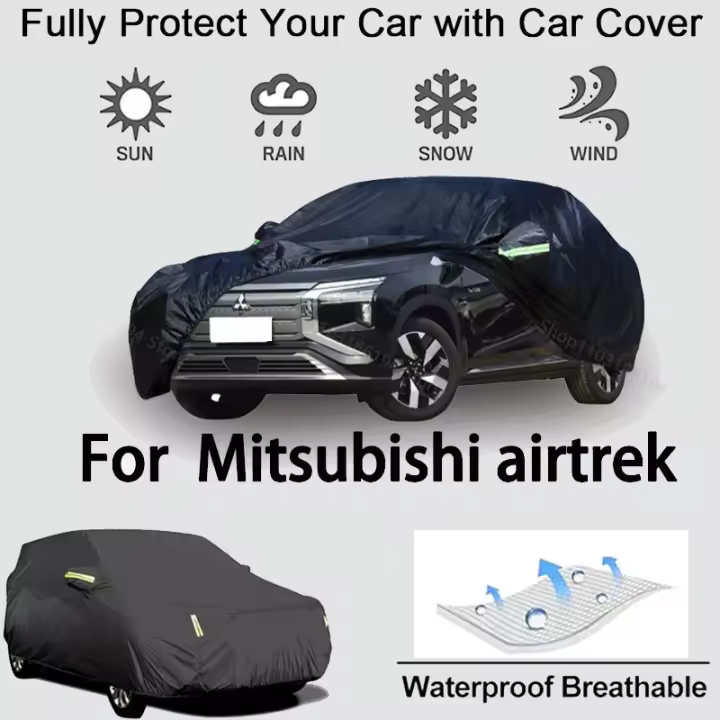 Funda completa para coche para Mitsubishi Airtrek, protección exterior a prueba de nieve, parasol, accesorios para automóviles impermeables y a prueba de polvo, negro - 1