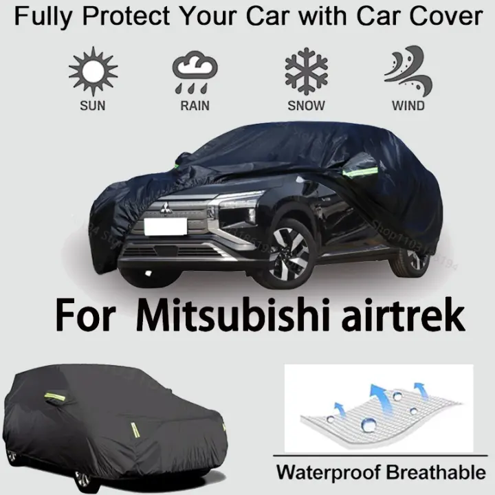 Funda completa para coche para Mitsubishi Airtrek, protección exterior a prueba de nieve, parasol, accesorios para automóviles impermeables y a prueba de polvo, negro - 1