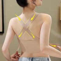 Sujetadores sin costuras 2 en 1 para mujer, Corrector de postura de espalda, ropa interior inalámbrica ajustable, Bralette de realce de copa fina con espalda cruzada - details 2