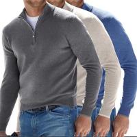 Suéter De Cuello Alto Para Hombre Otoño Invierno Estilo Casual Color Sólido Manga Larga Ajustado Para Ropa Diaria Caliente - details 5