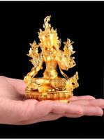 Hengjia Estatua de Tara Verde Decoración Adorno Chapado en Oro Guanyin Bodhisattva Adoración Hogar 2 Pulgadas - details 6