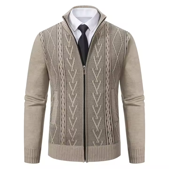 Abrigo de cachemir acolchado informal y cálido de punto para hombre, otoño e invierno 2025 - 1
