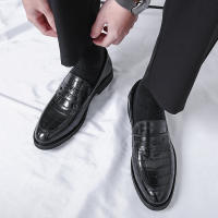Zapatos Lefu para hombre, calzado sencillo y versátil con relieve sonriente, moda británica de negocios, talla grande - details 2