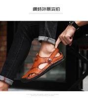 Sandalias de verano para hombre, zapatos informales de cuero genuino para hombre, sandalias de cuero para exteriores para hombre, zapatos de playa, zapatos romanos para hombre - details 10