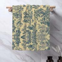 Toile De Jouy Toalla Algodón Francés Azul Marino Baño Ducha Deportes Yoga Toallas - details 13