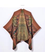 Otoño e invierno retro grueso cálido chal capa moda flor hendidura jacquard bufanda - details 5