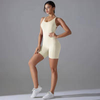 Hamidou-Conjunto de Yoga con espalda descubierta para mujer, Body de Fitness de alta elasticidad, ropa de gimnasio deportiva, Top corto de Fitness, Shockpro - details 36